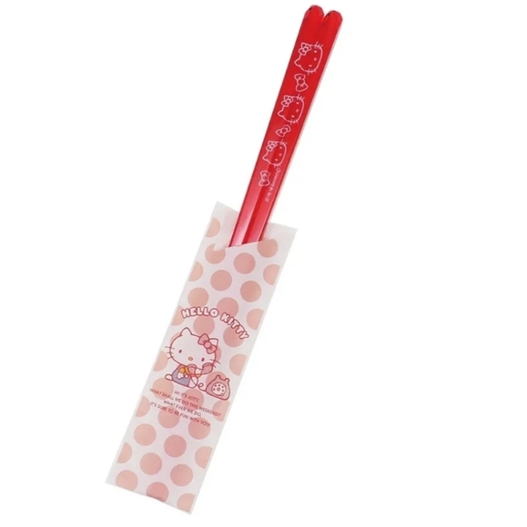 Sanrio Hello Kitty Transparent Chopsticks Red - Picture 3 of 10